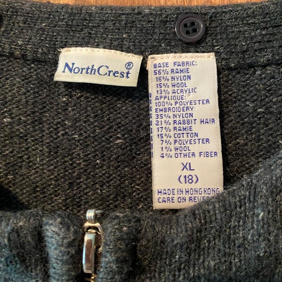 NorthCrest Snowflake Zipper Cardigan Sweater - Picture 3 of 3